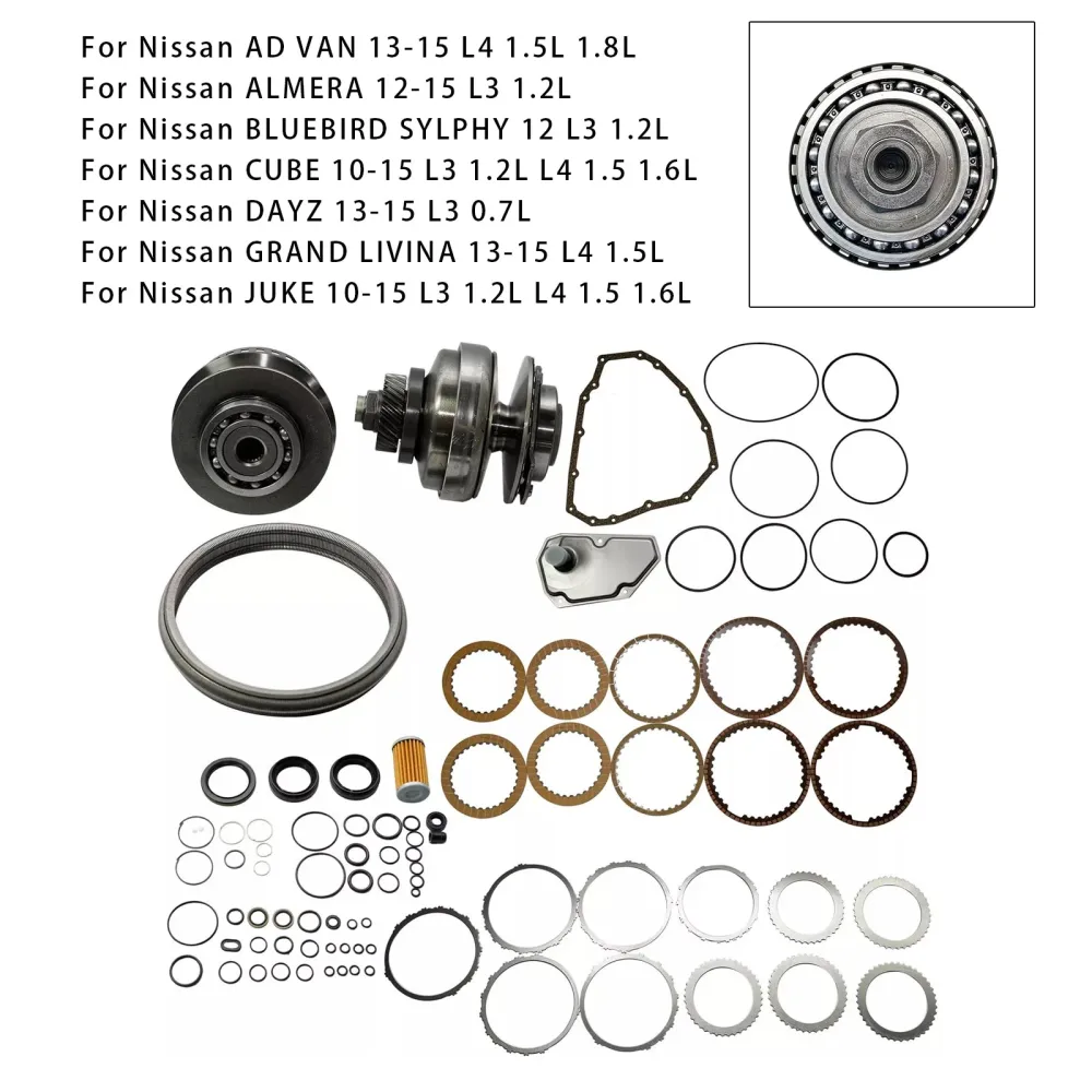 2012-2013 MITSUBISHI i L3 0,7L girkasse hovedreparasjonssett & Remskivesett med rem JF015E RE0F11A
