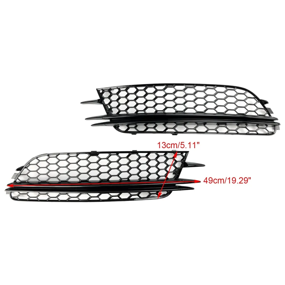 2012-2015 Audi A6 4G C7 2PCS Front Tog Light Cover Bezel Bumper Grille