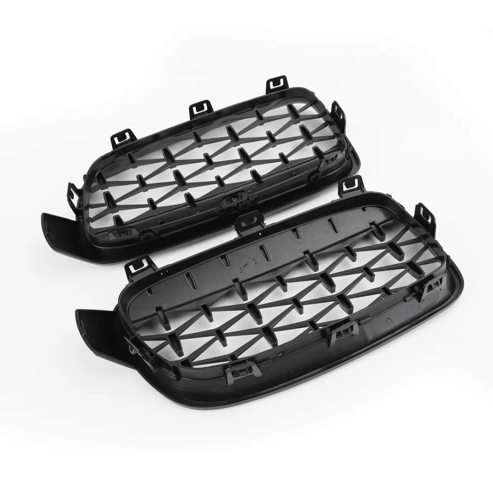 2012-2016 BMW F30 328i 335i Front Kidney Gloss Black Diamond Grille Grills Generic