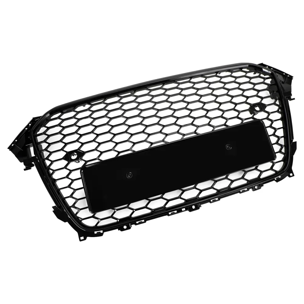 2013 2014 2015 2016 Audi A4 S4 RS4 Style Mesh Front Bumper Grille Grill Gloss Black