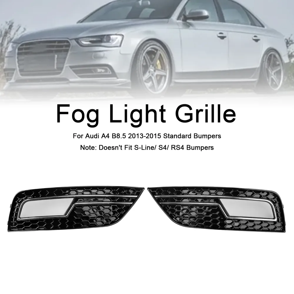 2013-2015 Audi A4 B8.5 Chrome Fog Light Cover Grille Standard støtfanger