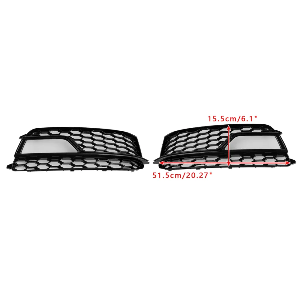 2013-2016 Audi A5 S-Line S5 2PCS Front Tog Lamp Black Grille Grill
