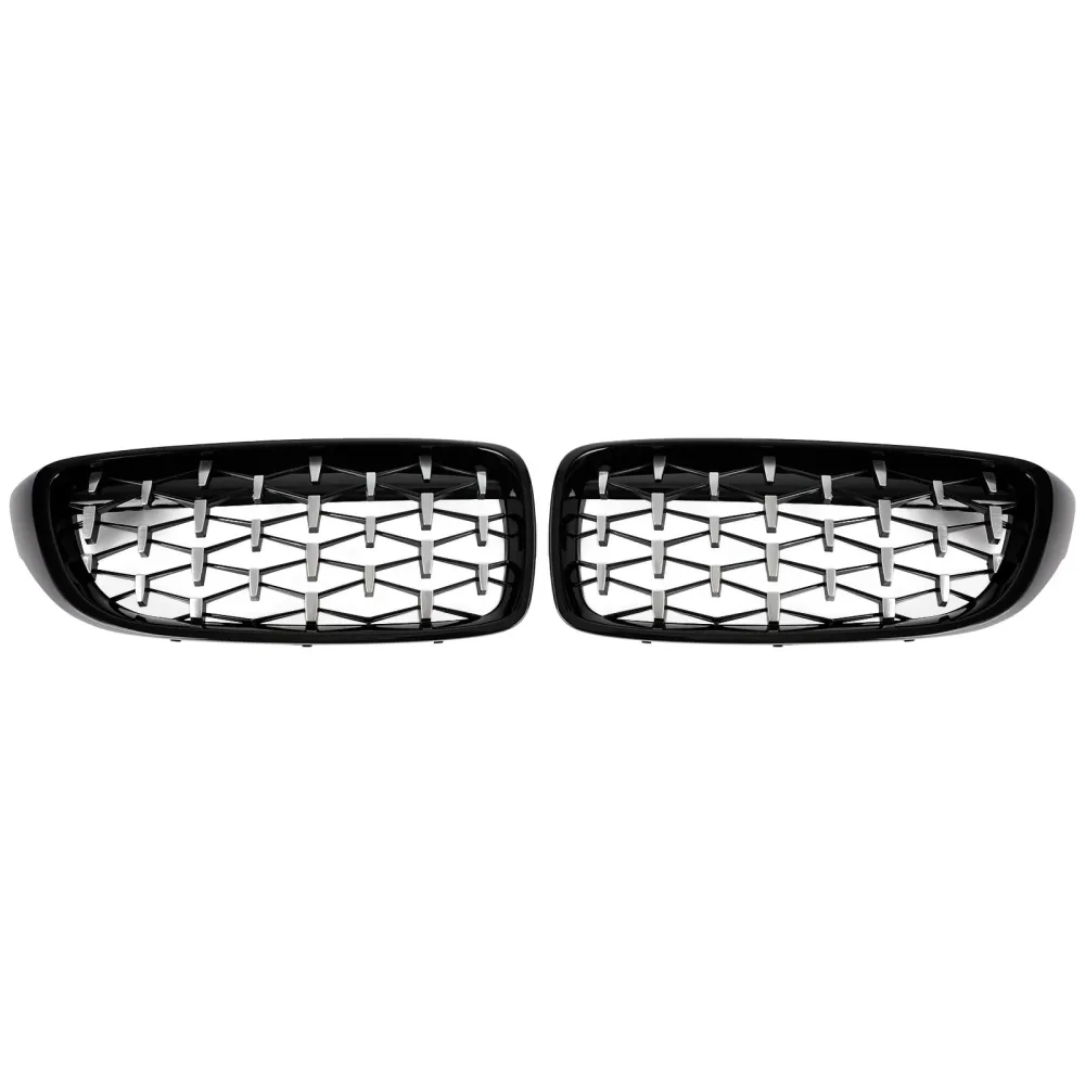 2014–2018 BMW 4-serie F32 F33 F36 F82 M4 Alle modeller svart & Krom diamantformet øvre frontgrill