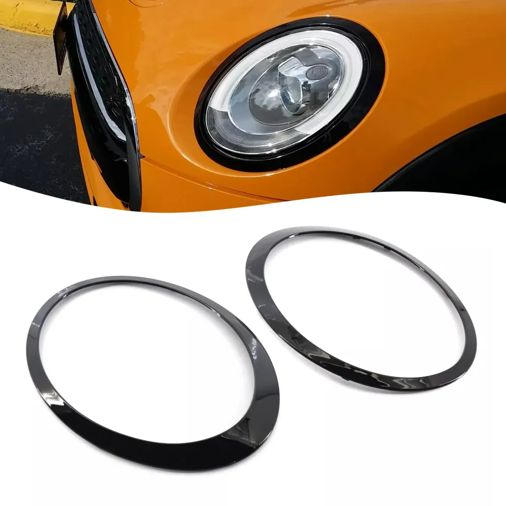 2015 Onward Mini Cooper F57: Mini Convertible Cooper S, Cooper SD 2PCS Gloss Black frontlys Bezel Trim Ring