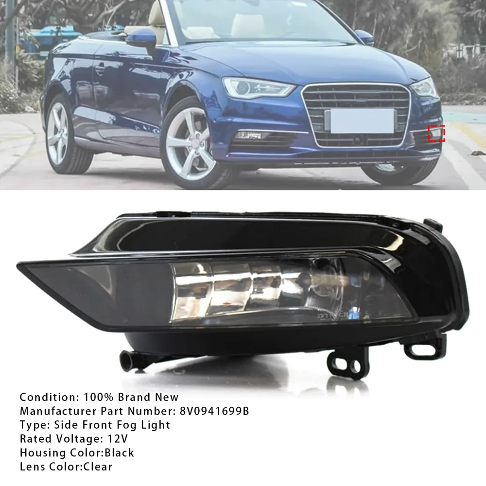 2015-2016 Audi A3 Saloon 1 PCS foran venstre tåke Lyslamper med pærer 8v0941699b