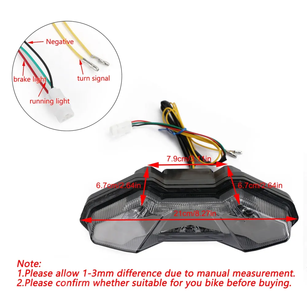 2015-2018 Yamaha FJ09 MT-09 Tracer Tracer 900 Moto LED Brems Running Tail Light Smoke Generic