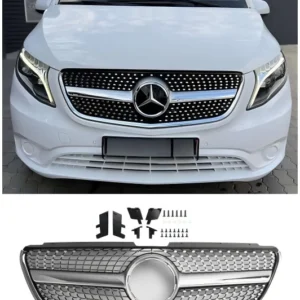 2015–2019 Vito W447 Mercedes GT Style Diamond støtfangergrill foran
