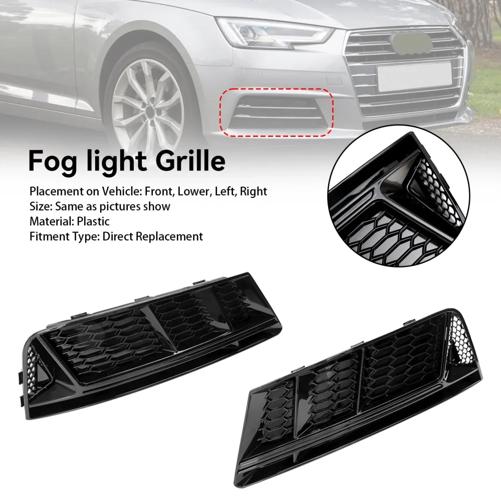 2016-2018 Audi A4 B9 Front Fog Light Grill Lower Bumper Grille Chrome