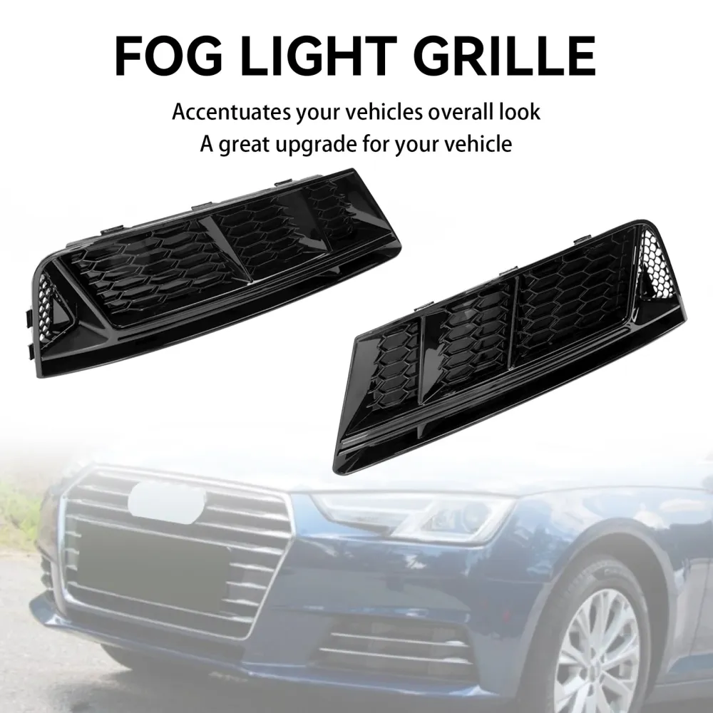 2016-2018 Audi A4 B9 Front Fog Light Grill Lower Bumper Grille Chrome