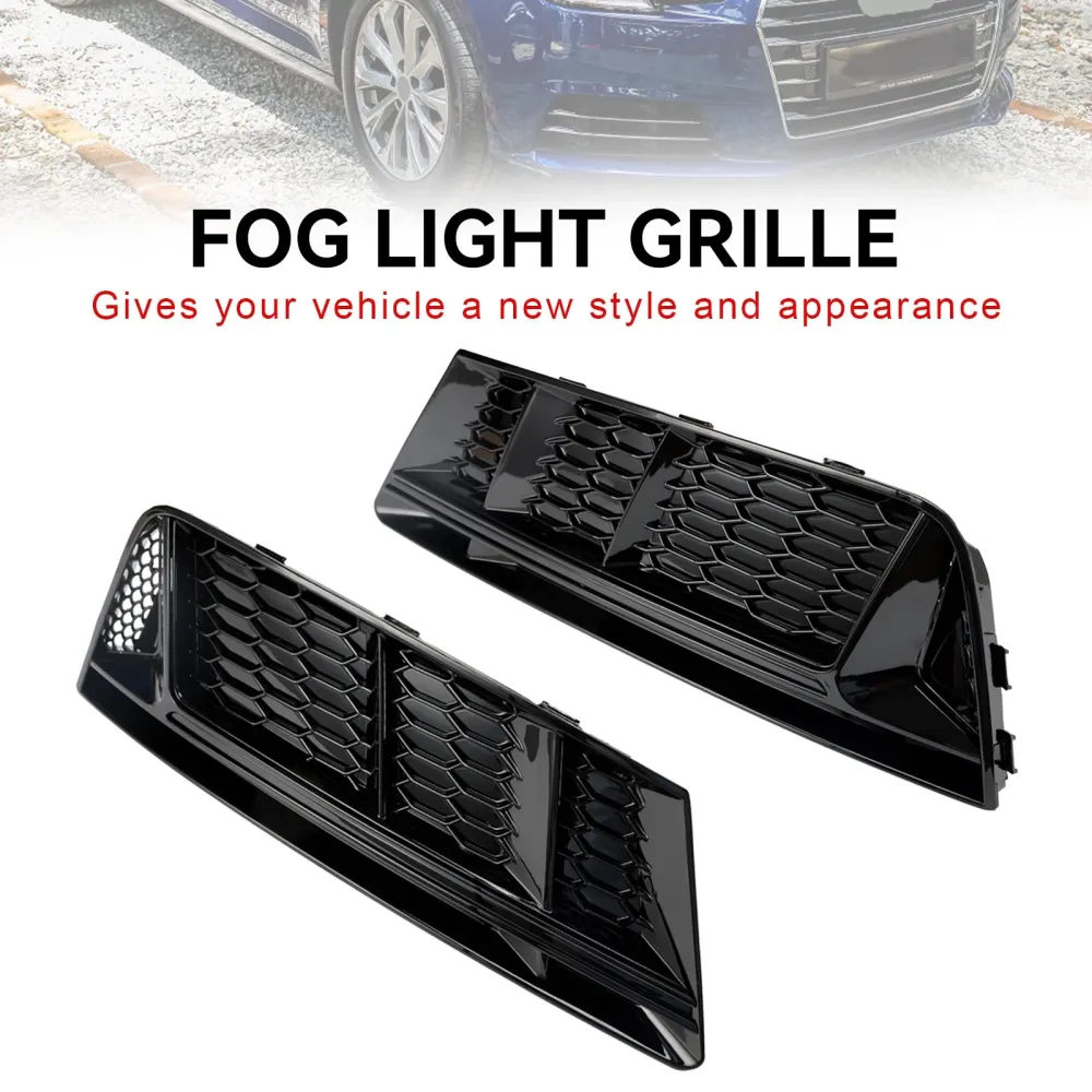 2016-2018 Audi A4 B9 Front Fog Light Grill Lower Bumper Grille Chrome