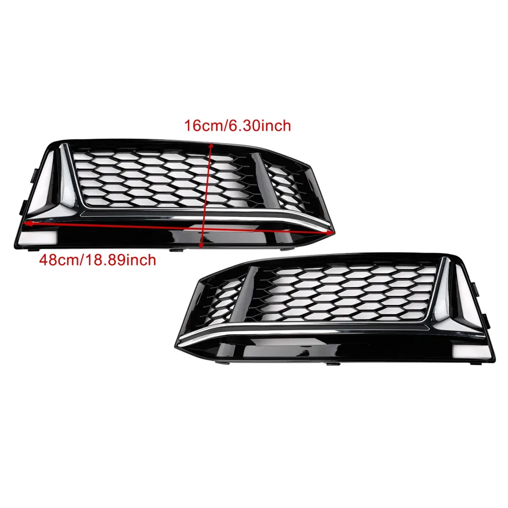 2016-2018 Audi A4 B9 S-Line S4 2PCS Tog Light Cover Grille Grill