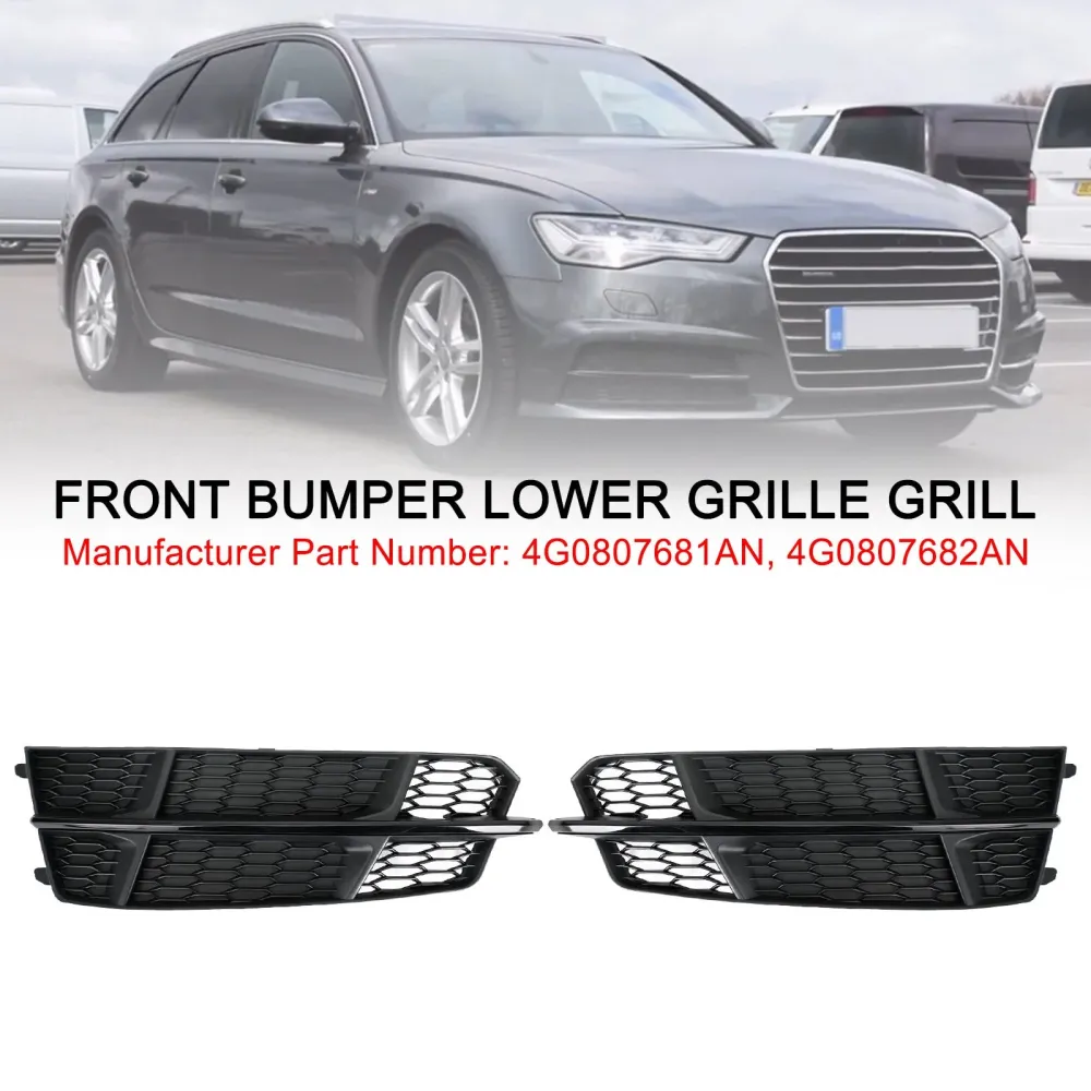 2016-2018 Audi A6 C7 S-Line Front Bumper Nedre grillgrill Matt Black