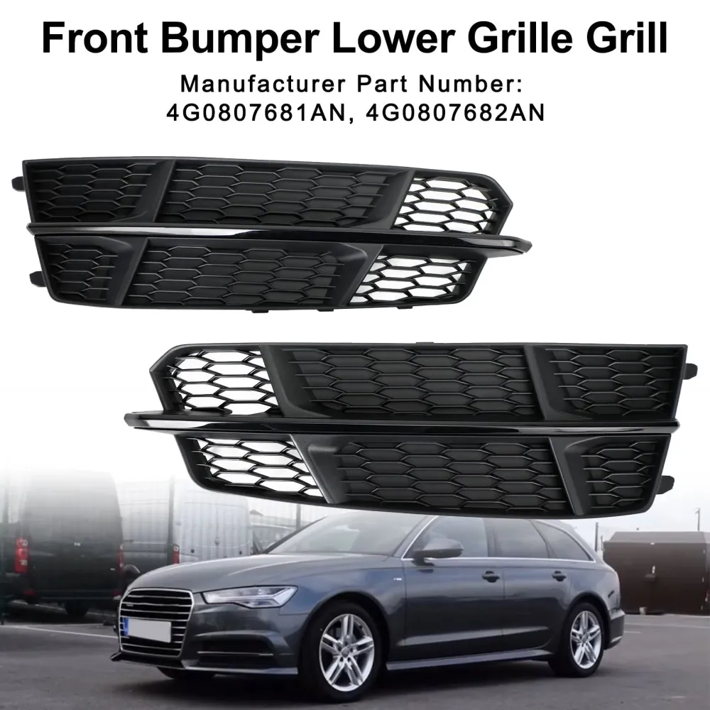 2016-2018 Audi A6 C7 S-Line Front Bumper Nedre grillgrill Matt Black