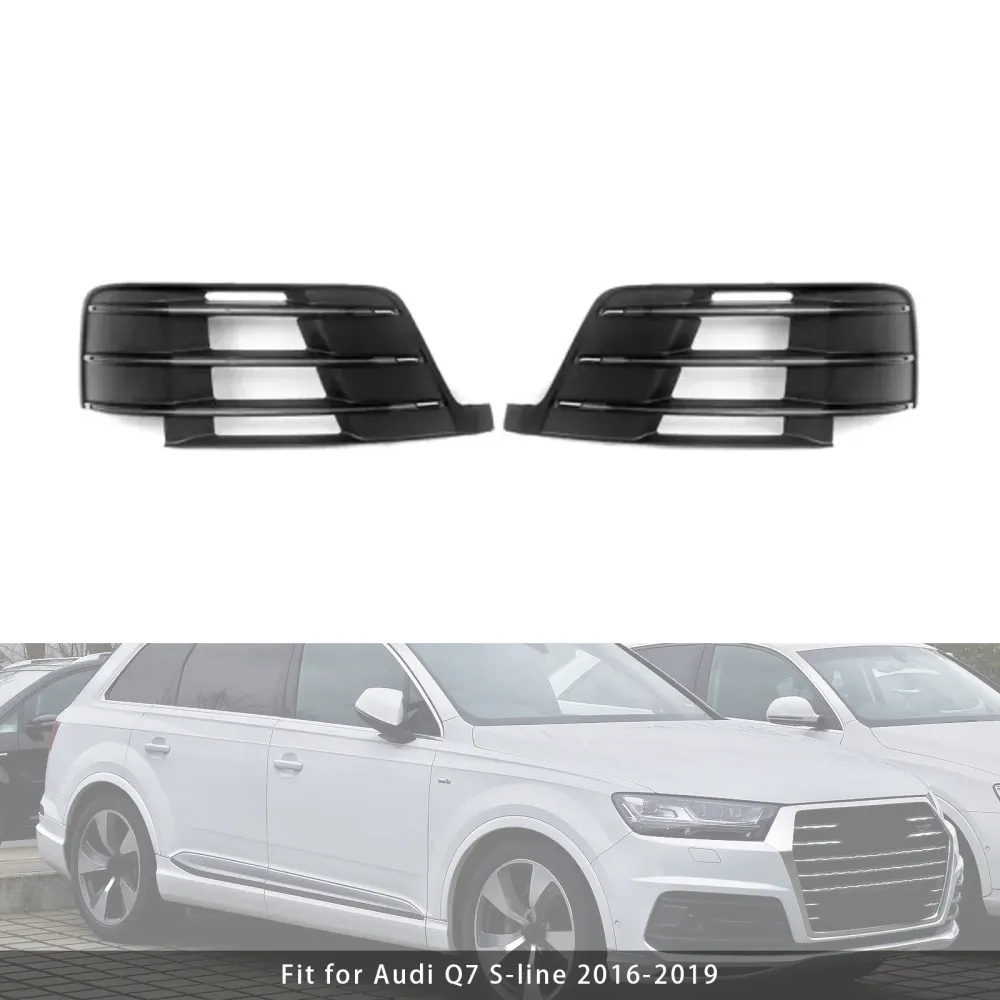 2016-2019 Audi Q7 S-Line 2x Original Car Front Bumper Fog Light Grilles 4M0807681D 4M0807682D