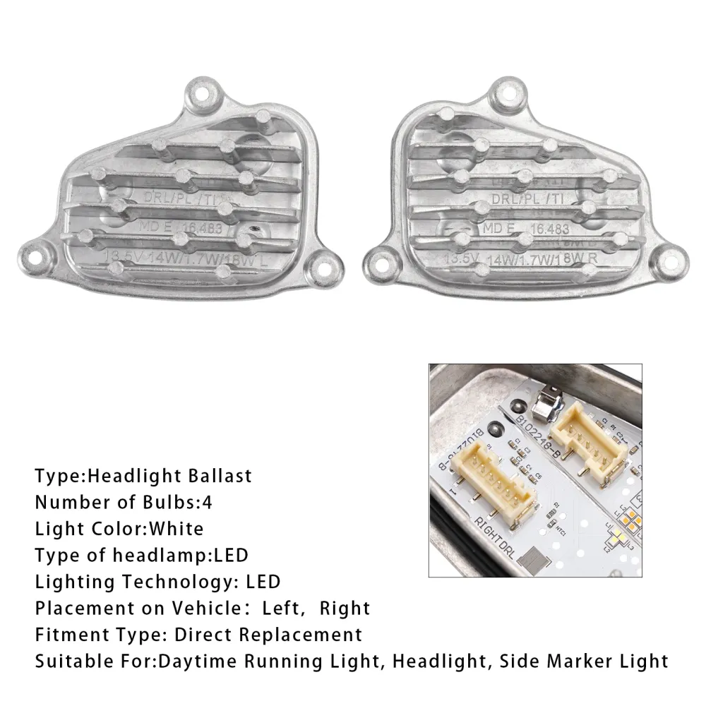 2017-2024 SEAT ARONE (KJ7) 2PCS VENSTRE+Høyre frontlys LED DRL-modul med kjøleri 6F0941475/76