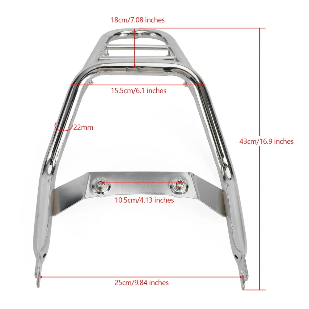 2018-2022 Honda Z125 Monkey 125 Bakre rack Chrome bagasjebærer