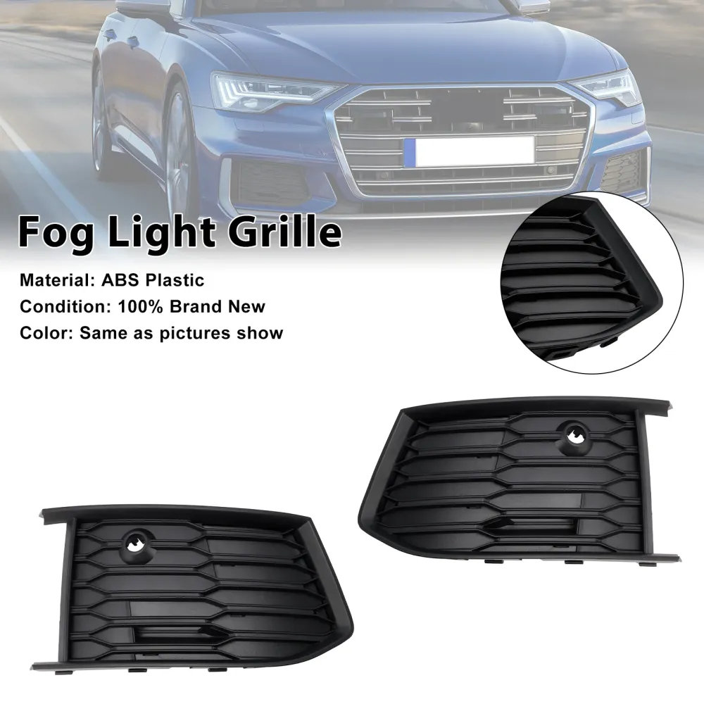 2019-2023 Audi A6 C8 S-Line S6 2PCS Front Tog Light Lamp Bezel