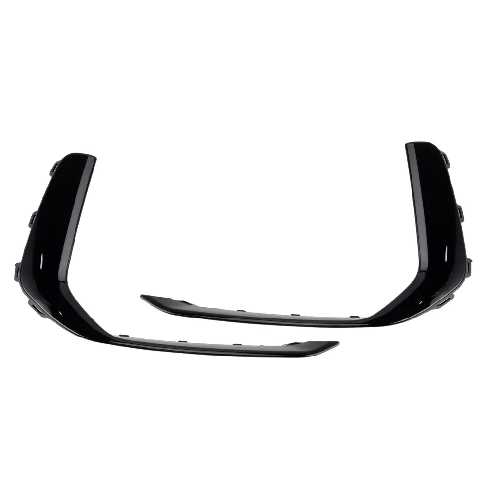 2019-2023 Audi A6 C8 S-Line S6 2PCS Front Tog Light Lamp Trim Black