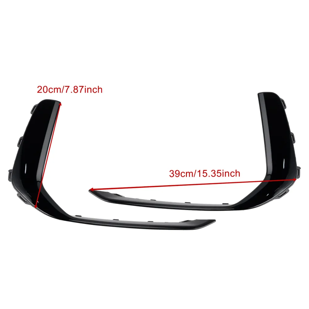 2019-2023 Audi A6 C8 S-Line S6 2PCS Front Tog Light Lamp Trim Black