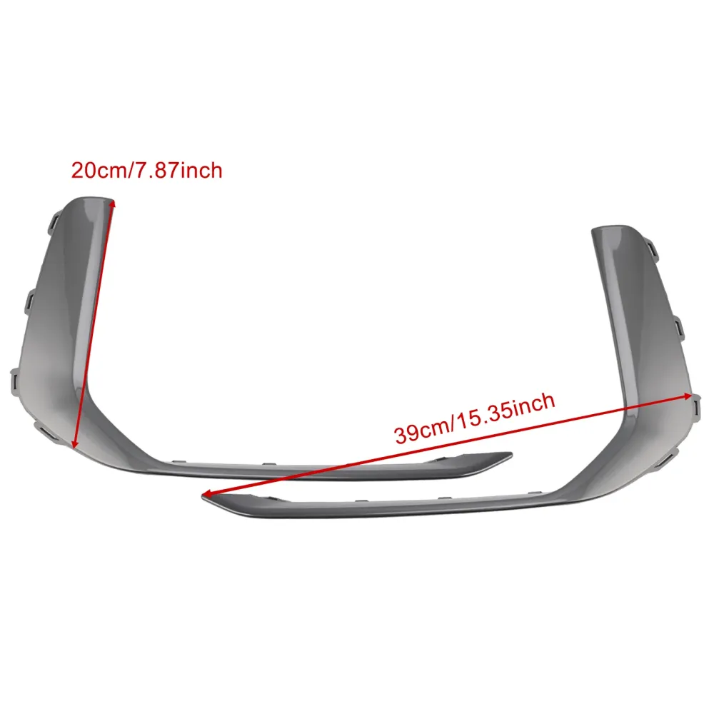 2019-2023 Audi A6 C8 S-Line S6 2PCS Front Tog Light Lamp Trim Grey
