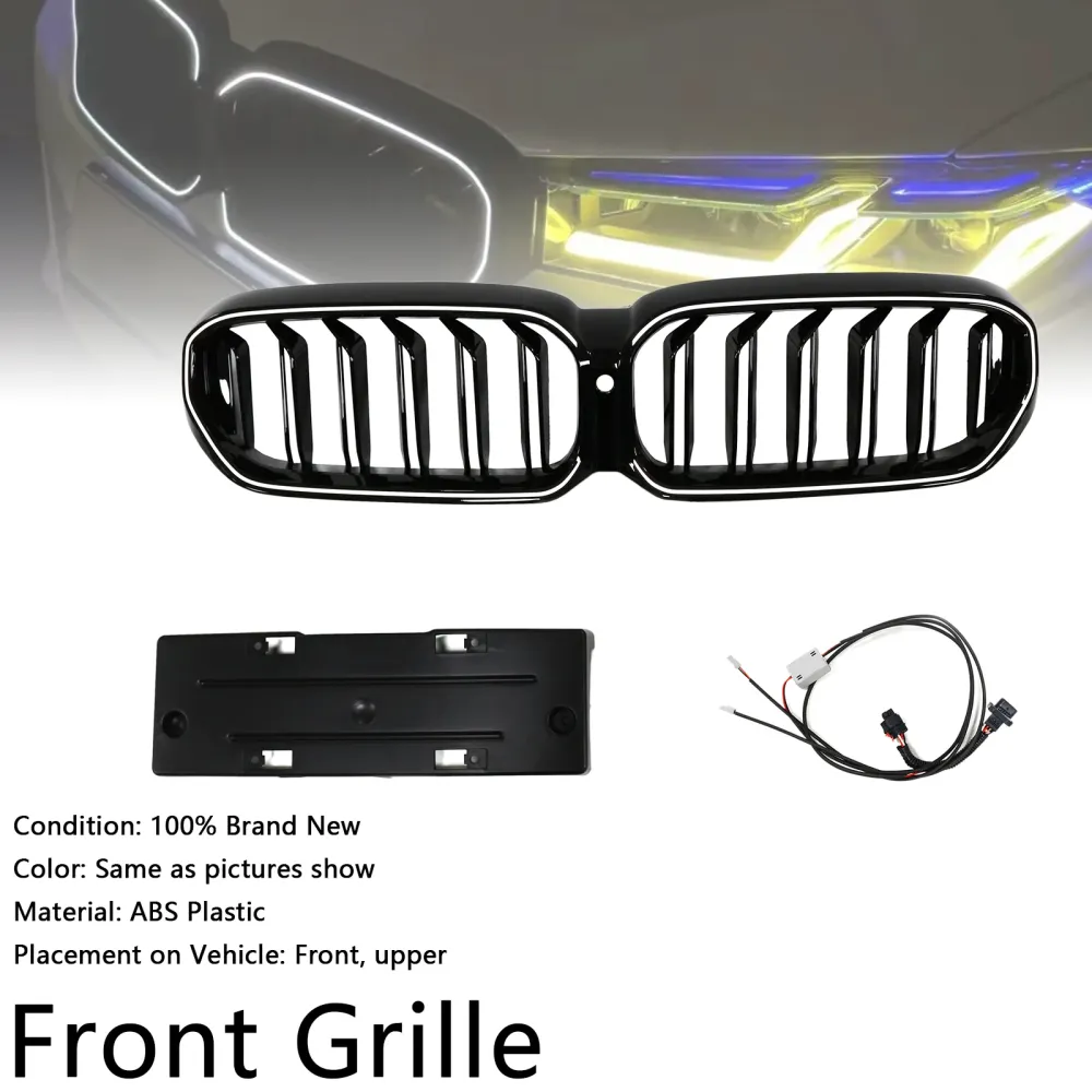 2021-2024 BMW 5-serie G30 G38 Dobbeltlaver Front Kidney Grille Gloss Black