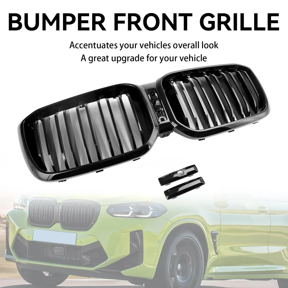 2022 2023 BMW X3 X4 G01 G02 Glans Black Front Kidney Grill Grille
