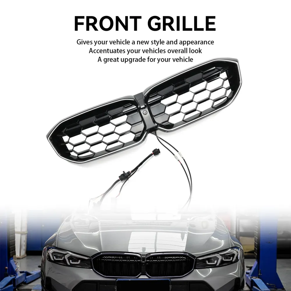 2023-2024 BMW 3-serie G20 G28 Diamond Gloss Black Front Kidney Grille Mesh