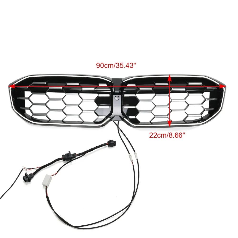 2023-2024 BMW 3-serie G20 G28 Diamond Black Silver Front Kidney Grille Mesh