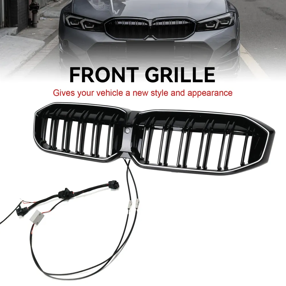 2023-2024 BMW 3-serie G20 G28 Front nyregitter Mesh Double Line Black