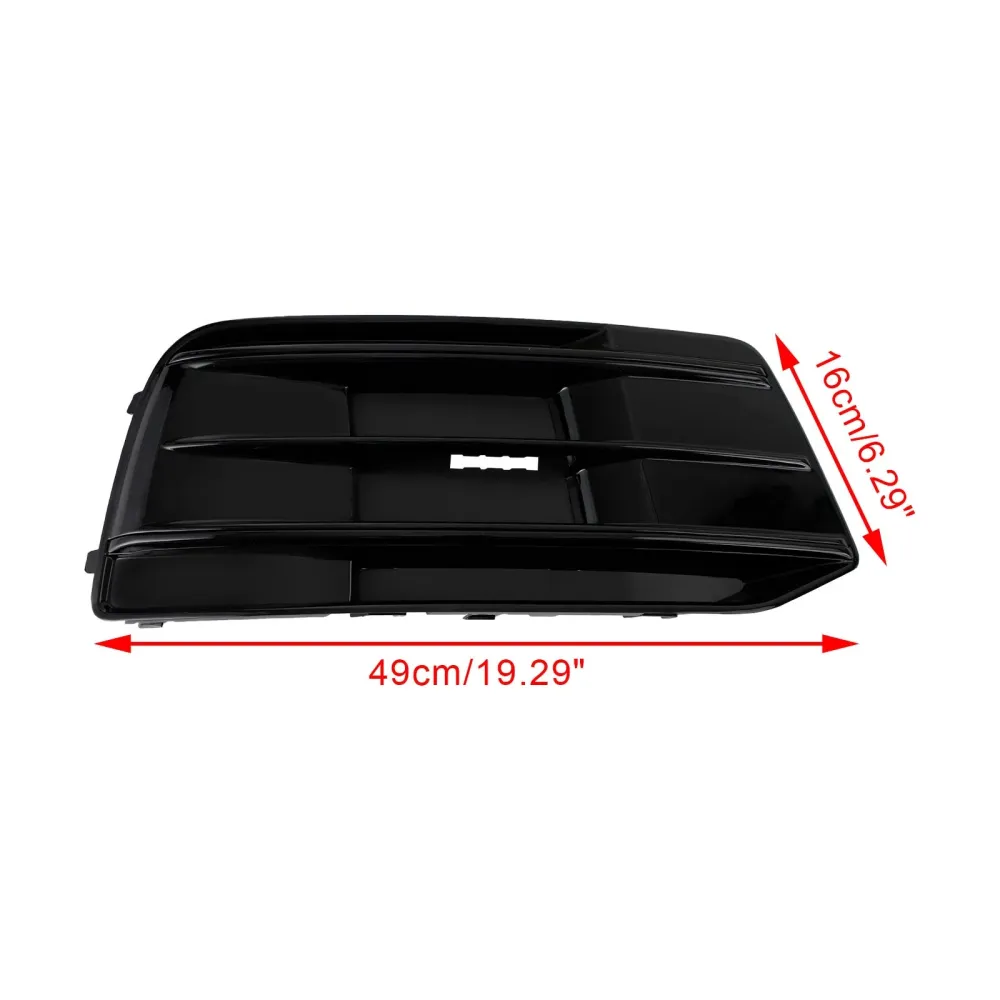 2PCS Audi Q5 2018-2022 Front Bumper Cover Grille Bezel Insert Gloss Black