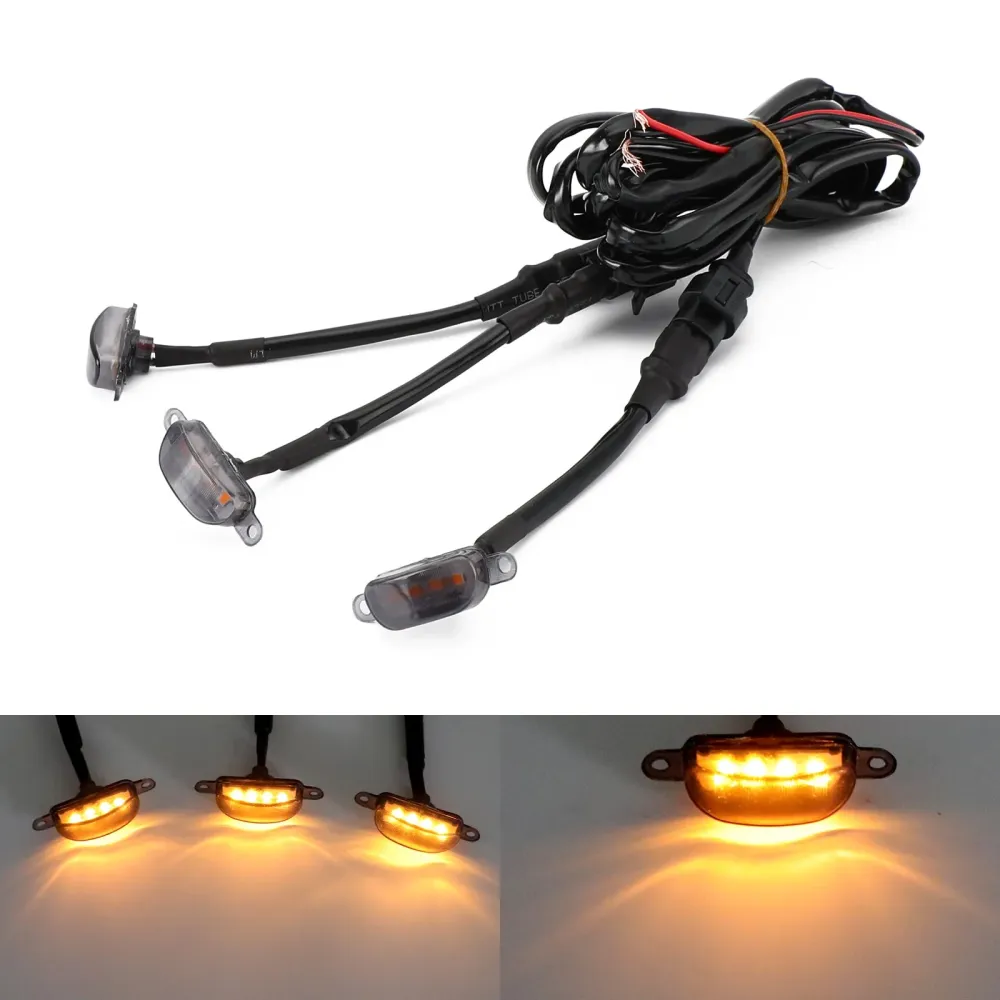 3pcs røkt objektiv Amber LEM-lampe Raptor Front Grille Running Light Fit Ford F-150 Generisk