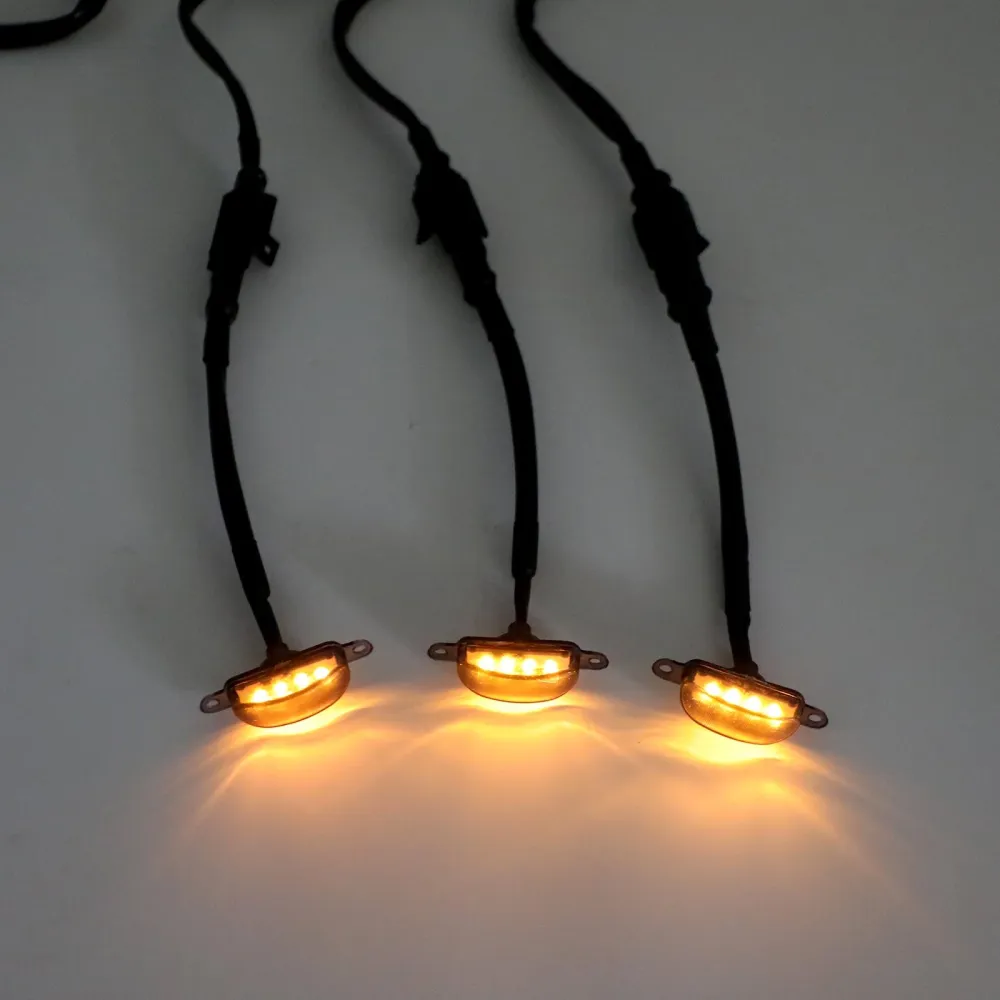 3pcs røkt objektiv Amber LEM-lampe Raptor Front Grille Running Light Fit Ford F-150 Generisk