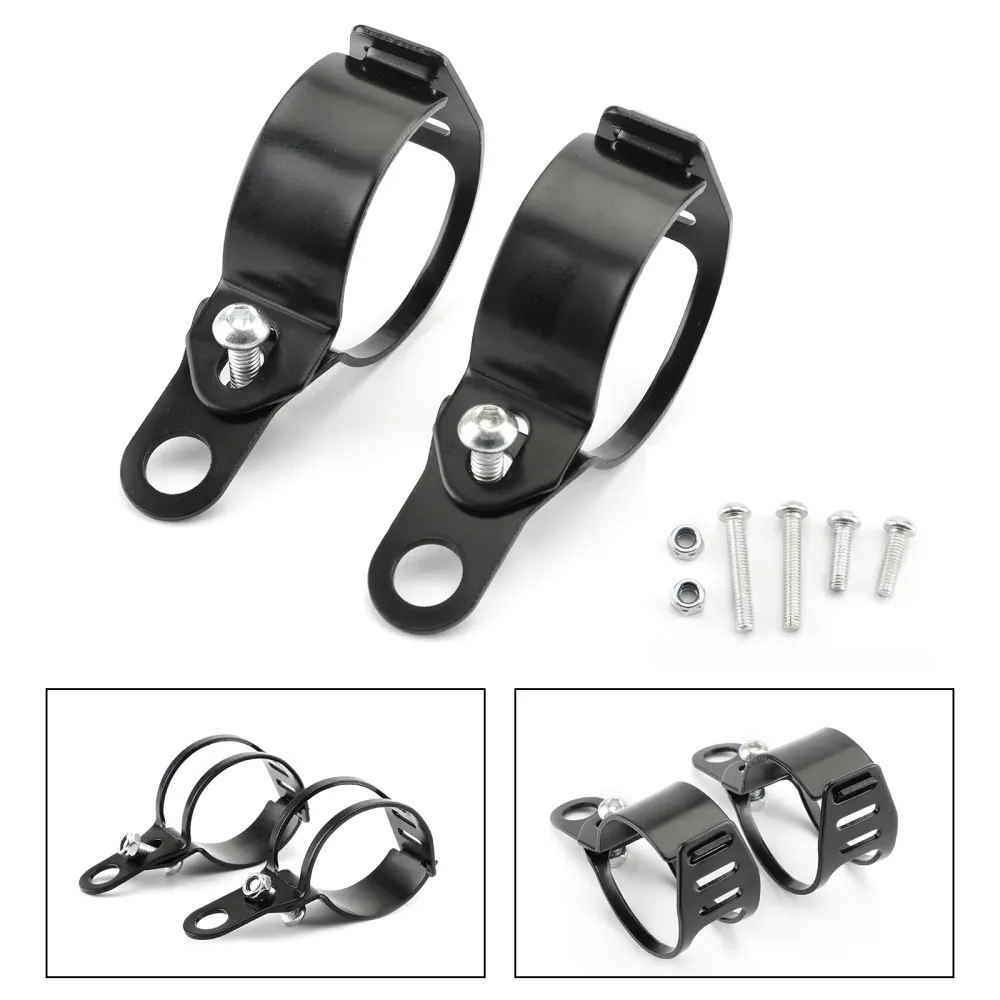 41-51mm front blinklys lysbrakettholder gaffelstang Montering Klemmeholderen svart/krom generisk