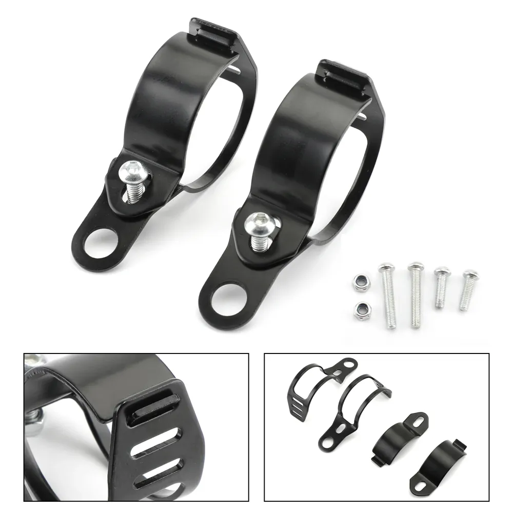 41-51mm front blinklys lysbrakettholder gaffelstang Montering Klemmeholderen svart/krom generisk