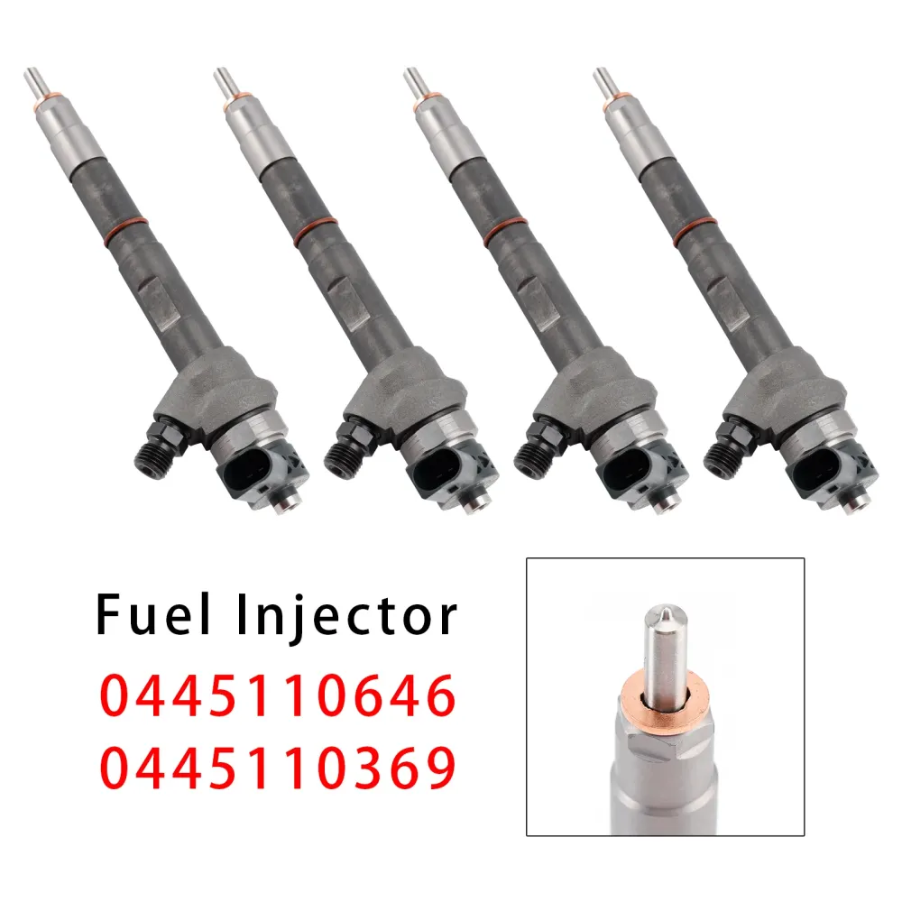 4Pcs Fuel Injector VW Audi Seat Skoda 2.0 TDI 0445110646 0445110369