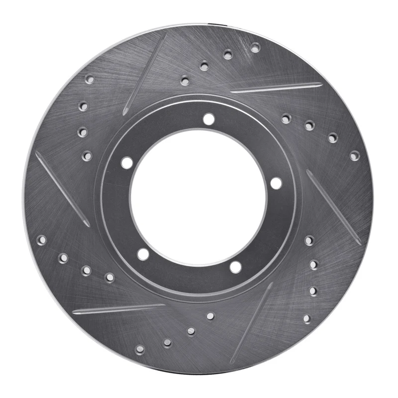 R1 67-88 Porsche 924 Front Left Drilled & Slotted Silver Brake Rotor