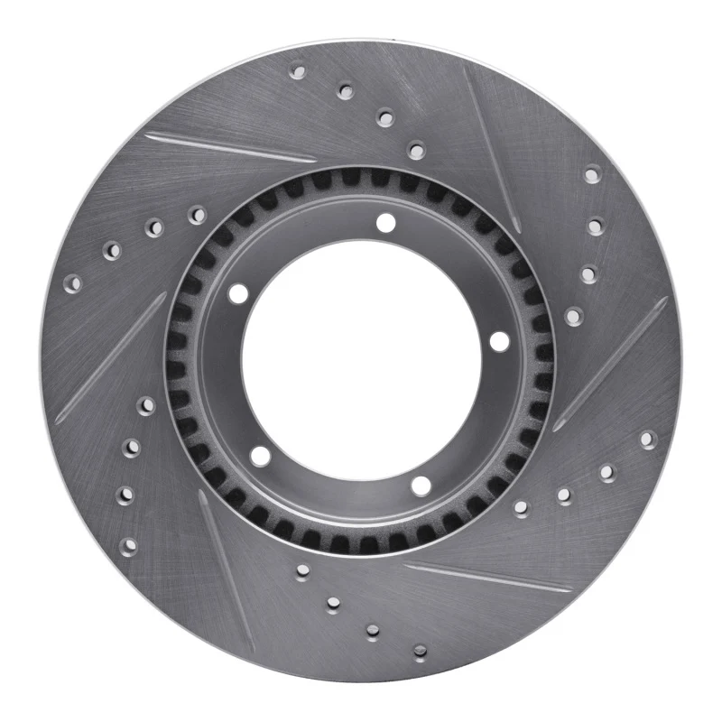 R1 67-88 Porsche 924 Front Left Drilled & Slotted Silver Brake Rotor