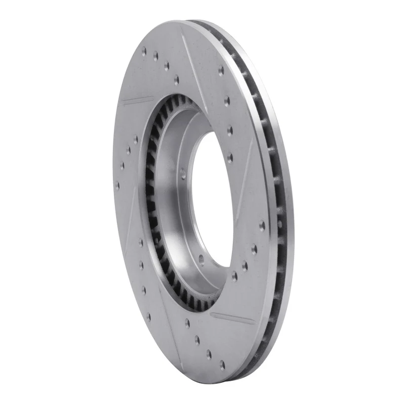 R1 67-88 Porsche 924 Front Left Drilled & Slotted Silver Brake Rotor