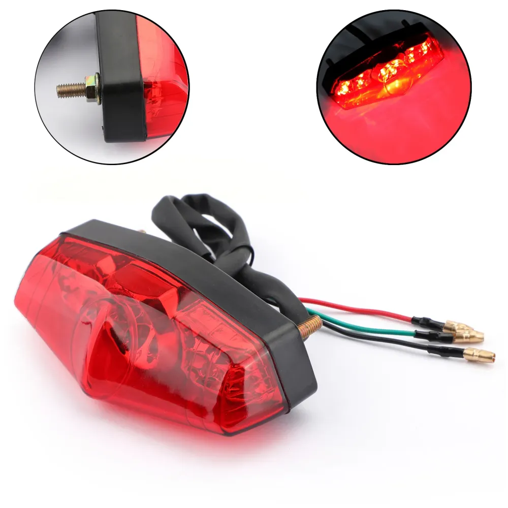 ABS Motorsykkel LED Rød 12V Bremsestopp Running baklys Lampe Universal