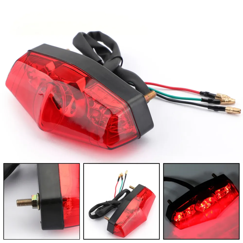ABS Motorsykkel LED Rød 12V Bremsestopp Running baklys Lampe Universal