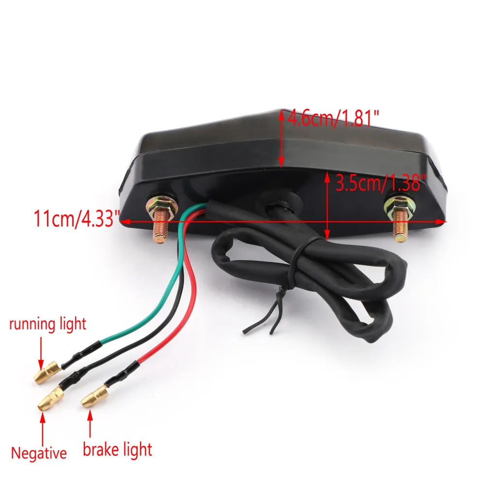 ABS Motorsykkel LED Røyk 12V Bremsestopp Running baklys Lampe Universell generisk
