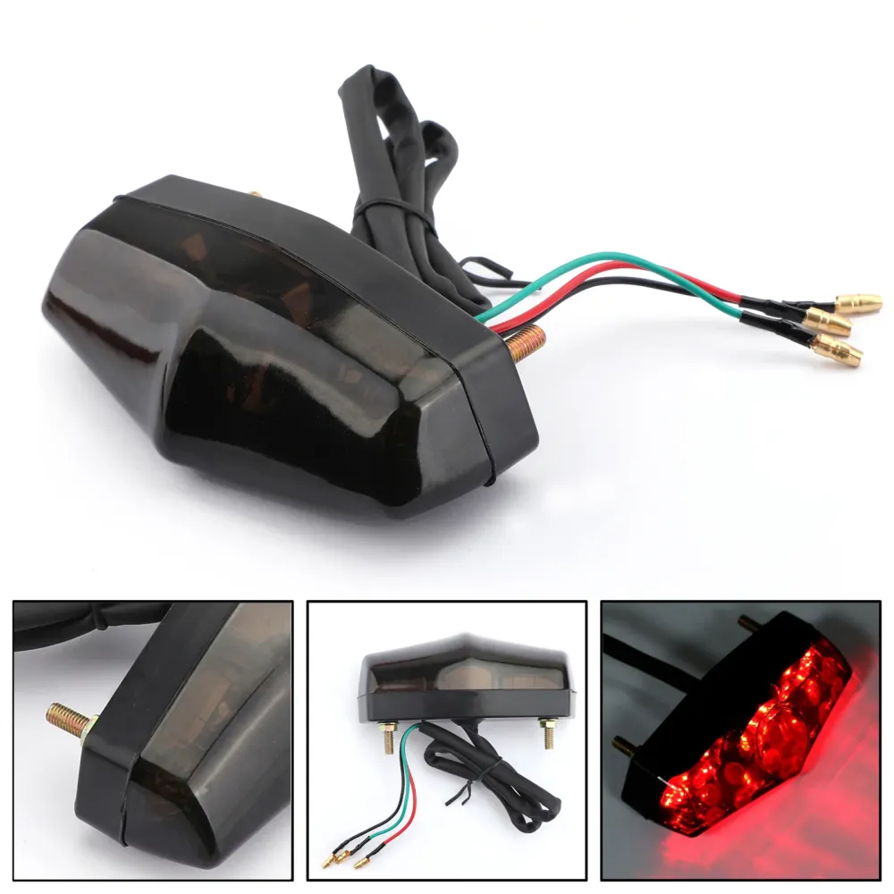 ABS Motorsykkel LED Røyk 12V Bremsestopp Running baklys Lampe Universell generisk