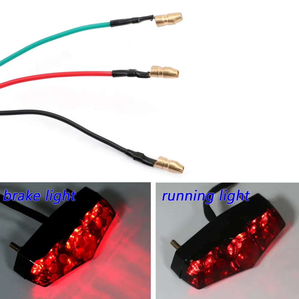 ABS Motorsykkel LED Røyk 12V Bremsestopp Running baklys Lampe Universell generisk