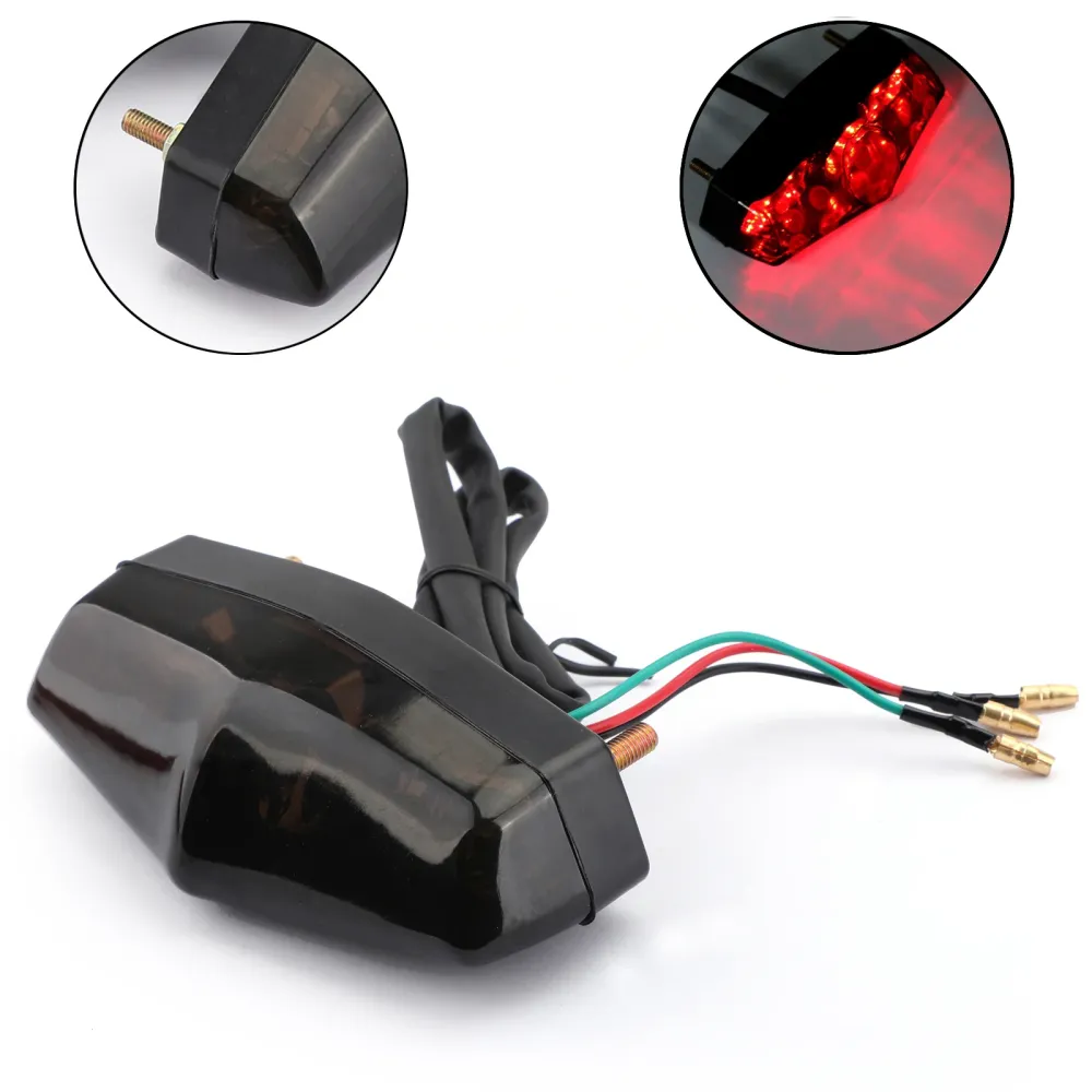 ABS Motorsykkel LED Røyk 12V Bremsestopp Running baklys Lampe Universell generisk