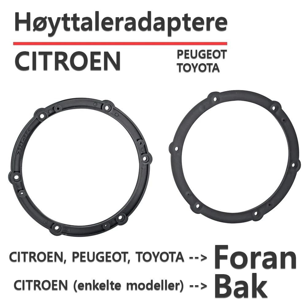 ACV Citroen/Peugeot høyttaleradapter (165mm)