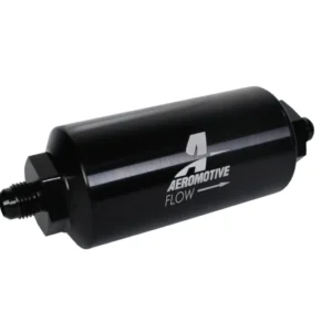 Aeromotive -Line Filter - (-6 Male) 40 Micron Stainless Mesh Element Bright Dip Black Finish
