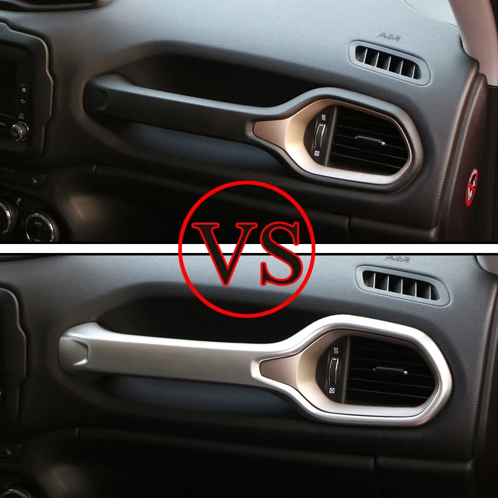 Air Vent Handle Cover Trim Stickers ABS Chrome Jeep Renegade Interior Decor Durable Finish