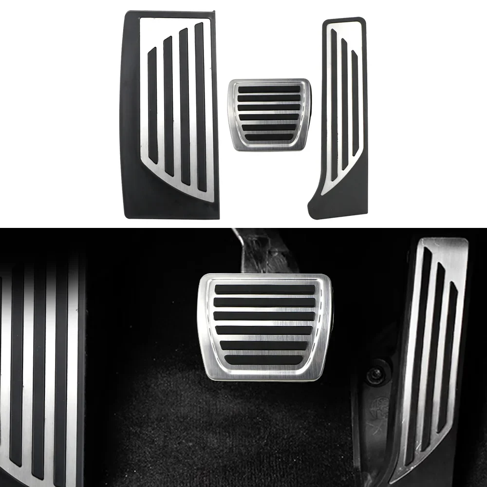 Alfa Romeo Giulia Pedal Pads Cover, Stainless Steel and Rubber, Auto Foot Pedals