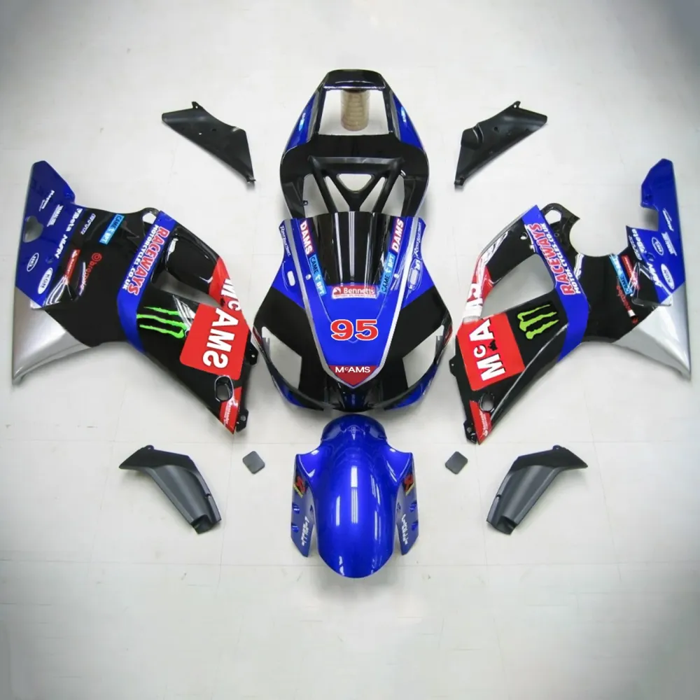 1998-1999 Yamaha YZF 1000 R1 Injeksjon Fairing Kit Bodywork Plastic ABS #110 Amotopart