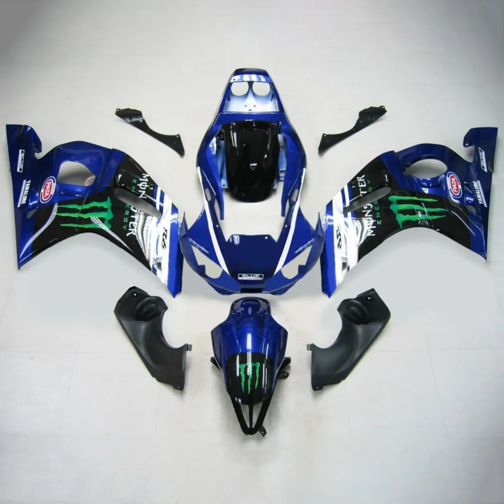 1998-2002 Yamaha YZF 600 R6 Injeksjon Fairing Kit Bodywork Plastic ABS #130 Amotopart